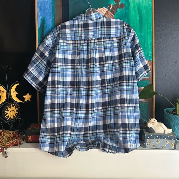 St. John's Bay Men's Blue and Black Plaid Shirt XL - Picture 4 of 12